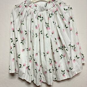 Floral White and Pink Women's Skirt